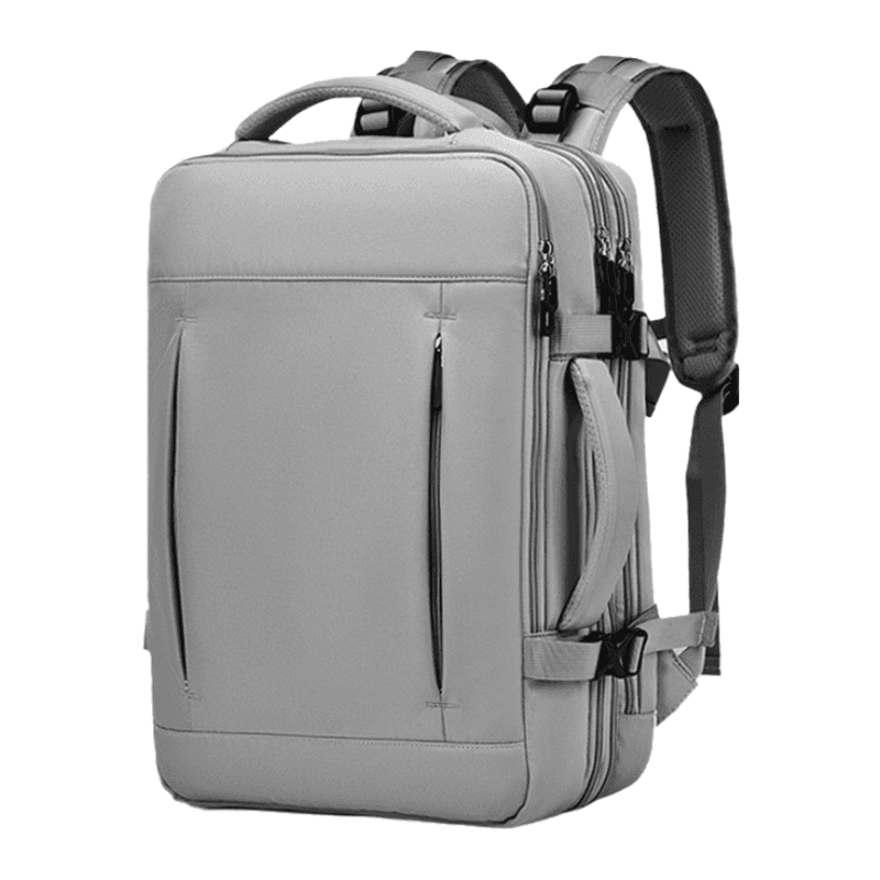 Grey Expandable Travel Laptop Backpack with USB Charging Port - 45 × 32 cm
