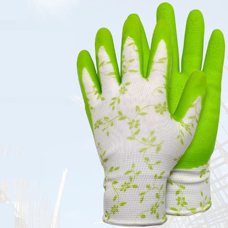 Green Garden Gloves - 5-Pair Anti-Puncture, Waterproof, Wear-Resistant
