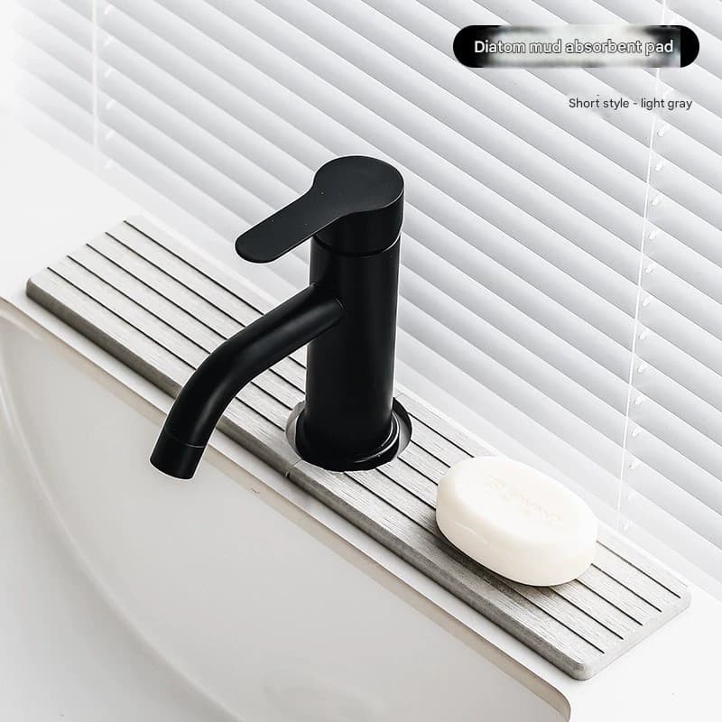 Diatom Mud Faucet Splash Guard & Absorbent Mat - Quick Dry - Light grey
