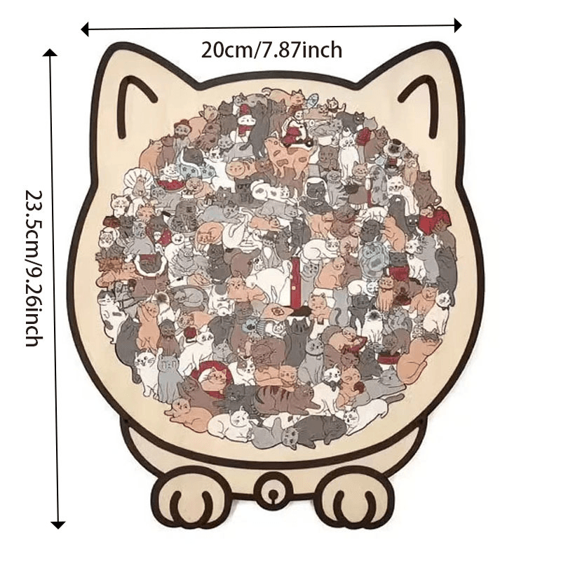 Cat Collection Puzzle - Irregular Shaped Jigsaw with Kitten - Morandi Colors