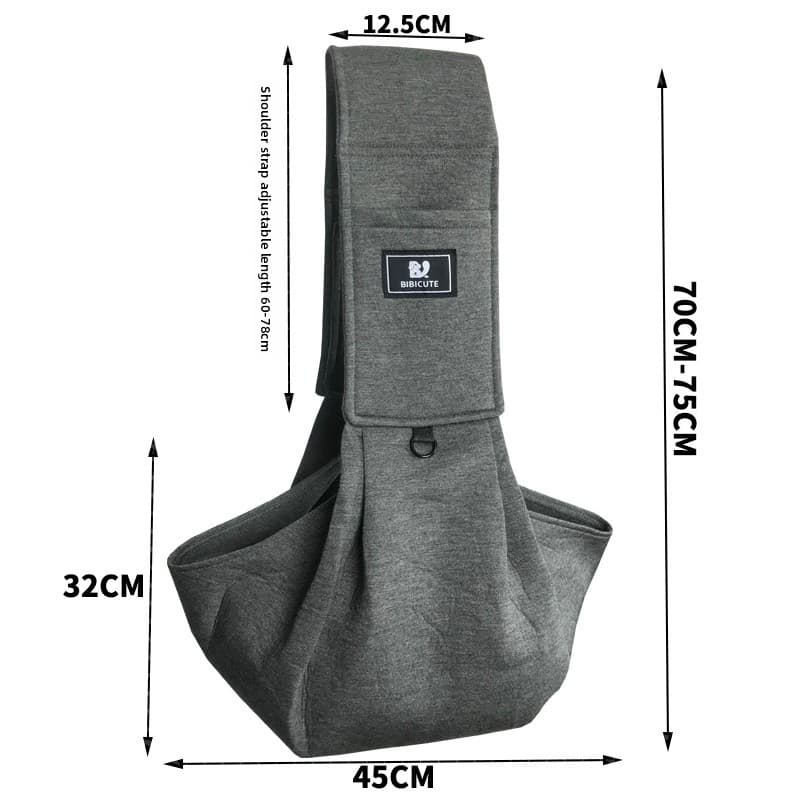 Dark Grey Adjustable Pet Carrier Sling Bag - Wide Shoulder - Up to 13 lbs