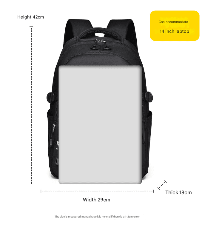 Grey Trendy Korean-Style Large-Capacity Backpack for Women - 14 Laptop