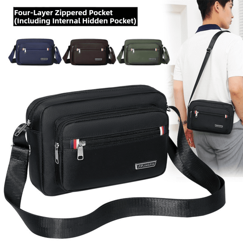 Black Dual-Style Men's Oxford Cloth Crossbody Bag Bundle - Oxford Cloth