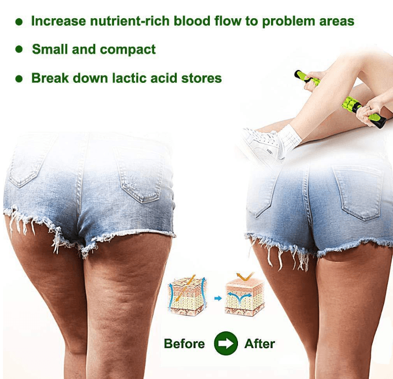 Green Deep Tissue Massage Roller Stick for Muscle Soreness & Recovery