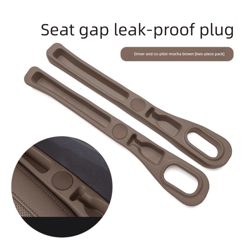 Brown Car Seat Gap Filler Strip with Integrated Storage Slot - Brown Storage