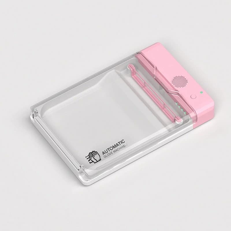 Automatic Disposable Glove Dispenser Machine with UV Sterilization - Pink