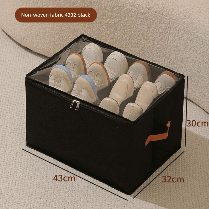 Foldable Shoe Storage Box 12 Compartments Breathable Non-Woven Fabric