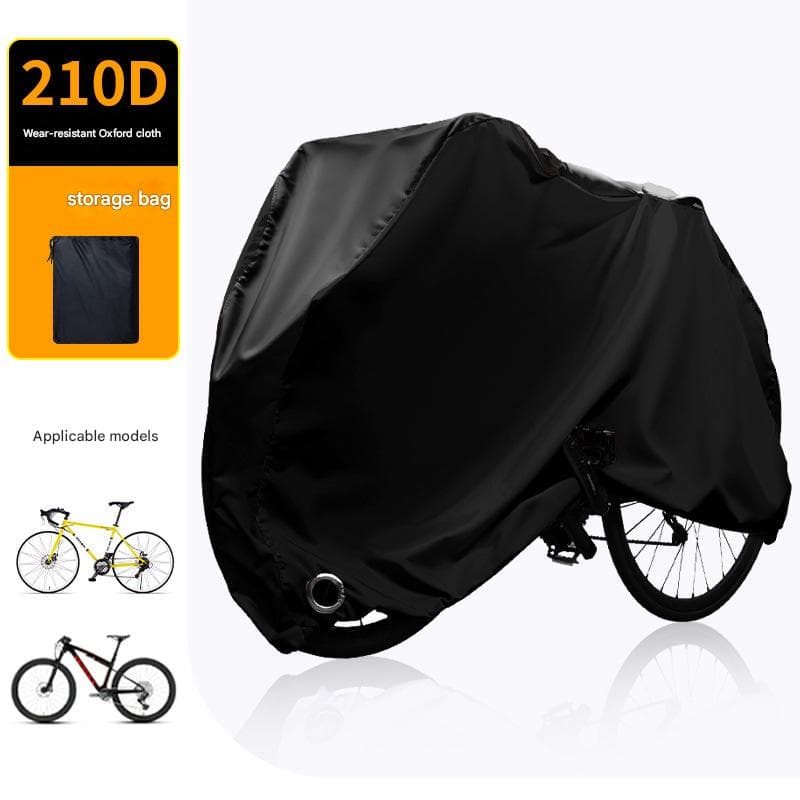 Size M Black All-Weather 210D Bicycle Cover - Waterproof & UV-Proof Outdoor