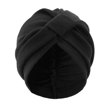 Black 3 Pack Women's Cotton Waffle Knit Turban Headwrap - Thickened Indian
