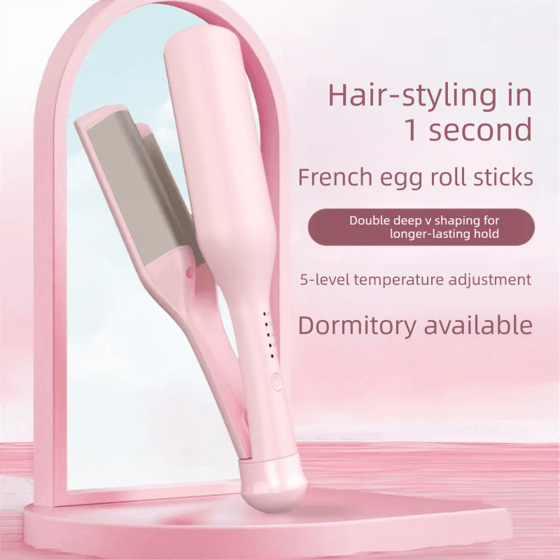 32mm French Style Deep V Hair Waver Mermaid Curls Iron Fast Heating Ceramic