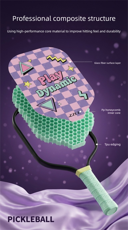 Pink and Purple Pickleball Paddle Set - Fiberglass Face - Pink Purple