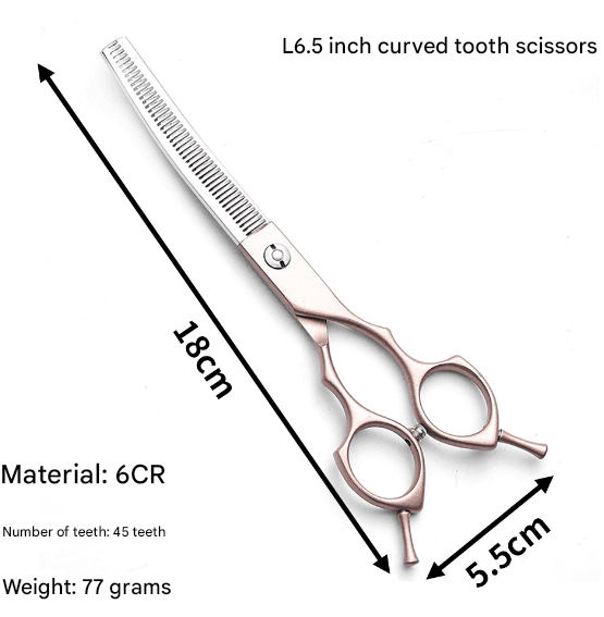 Rose Gold and Silver Professional 6.5 Inch Pet Grooming Thinning Shears