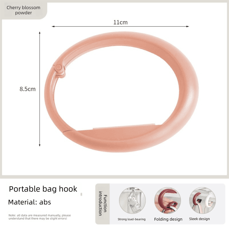 2-Piece Portable Purse Bag Hook Hanger Table Edge Holder Cherry Blossom Pink