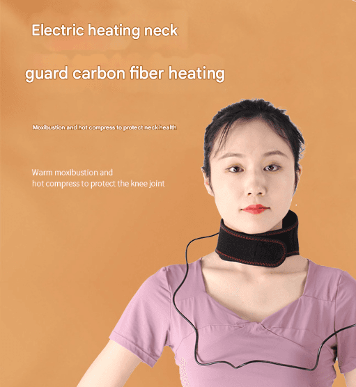 Black Heated Vibrating Neck Wrap - USB Powered Massager for Soothing Pain