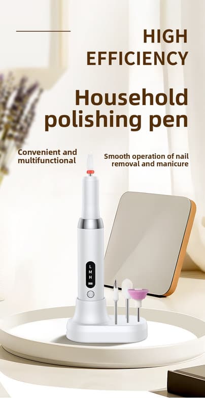 Electric Nail Drill Kit Cordless Portable E-File with Charging Base & LED