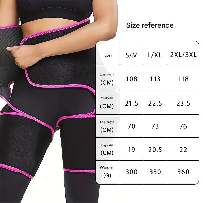 Pink Women's 3-in-1 Body Shaper: Waist Cincher, Thigh Slimmer - Size: S/M