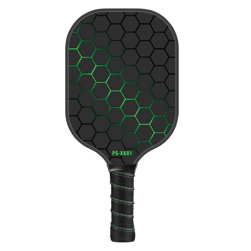 Black and Green Fiberglass Pickleball Paddle - 220g Lightweight Racket