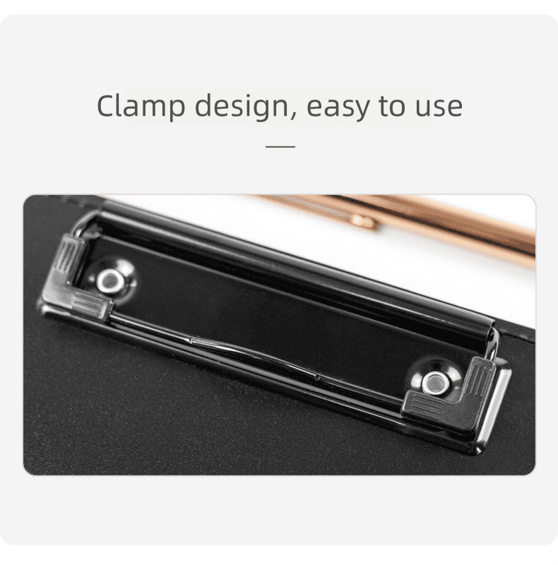 Black Three-Fold Clipboard with Document Holder - PP Material, Compact