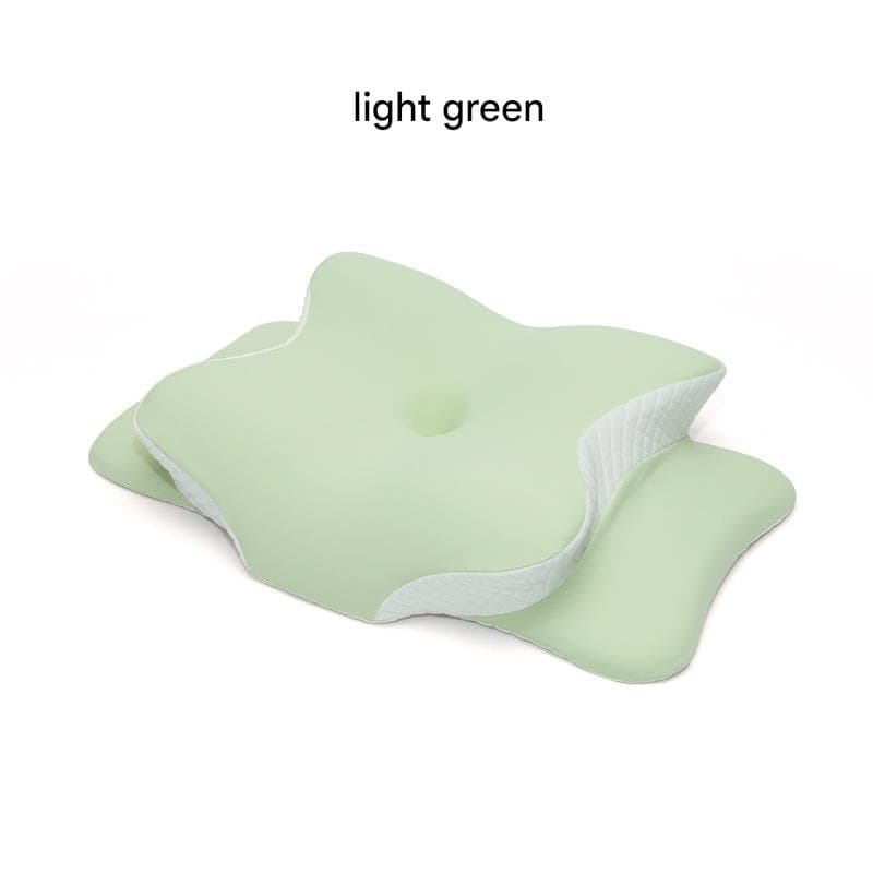 Light Green Ergonomic Butterfly Memory Foam Pillow - Cervical Neck Support