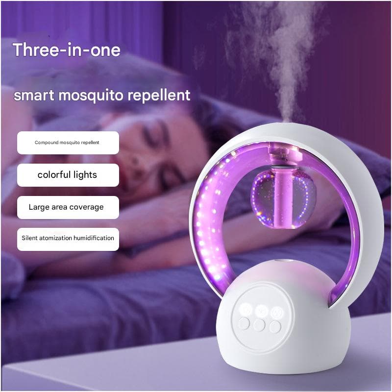 White Smart Mosquito Repeller & Humidifier - 3 Modes, Night Light, USB