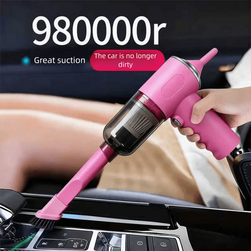 Pink High-Power Cordless Handheld Vacuum Cleaner - Compact, Rechargeable