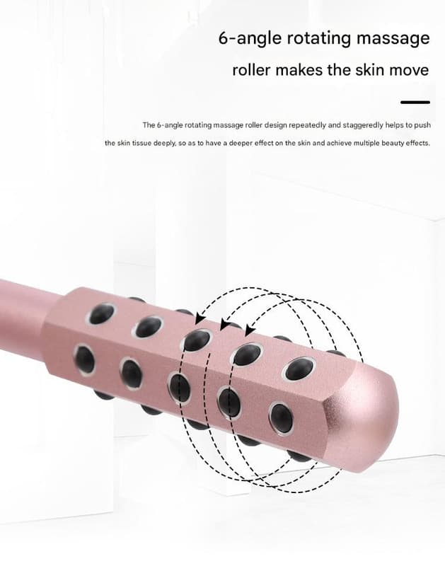 Light Pink Germanium Stone Facial Roller - Uplifting & Sculpting Beauty