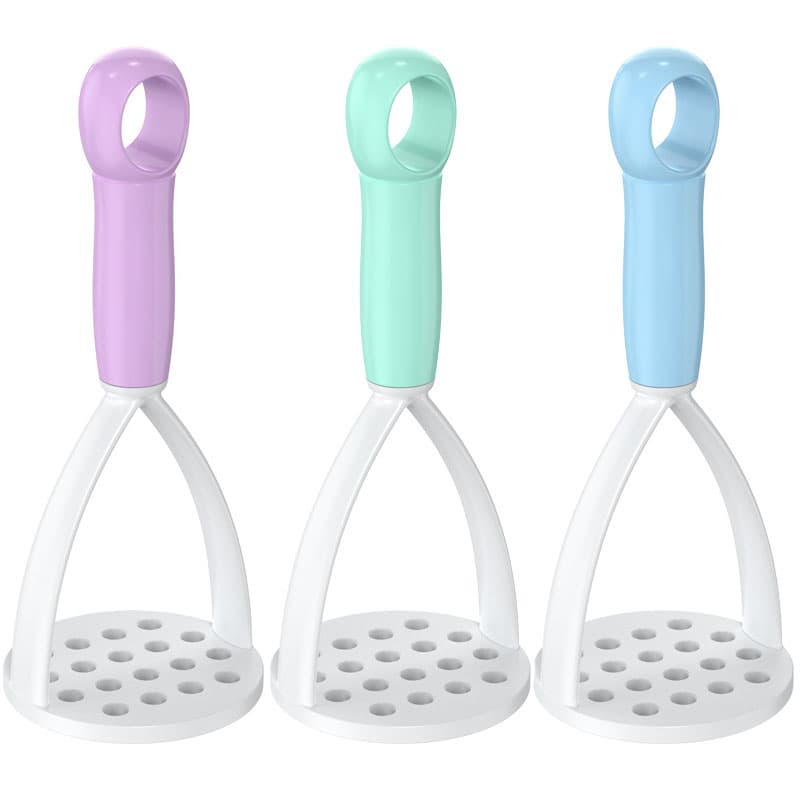 3-Pack Blue, green and purple Manual Potato Masher - Baby Food - Blue green