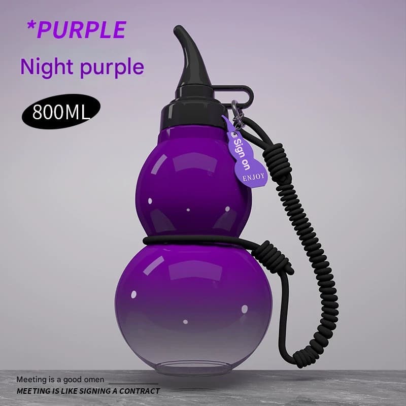 Unique Gourd-Shaped Sports Water Bottle - 800 ml Tritan Material - Purple