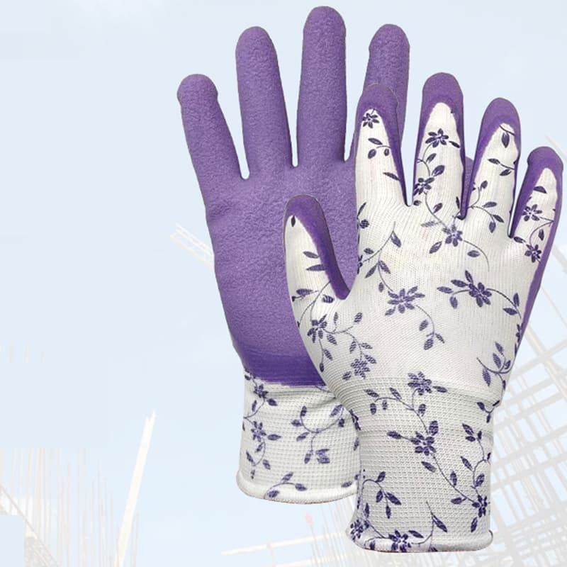 Purple Garden Gloves - 5-Pair Anti-Puncture, Waterproof, Wear-Resistant