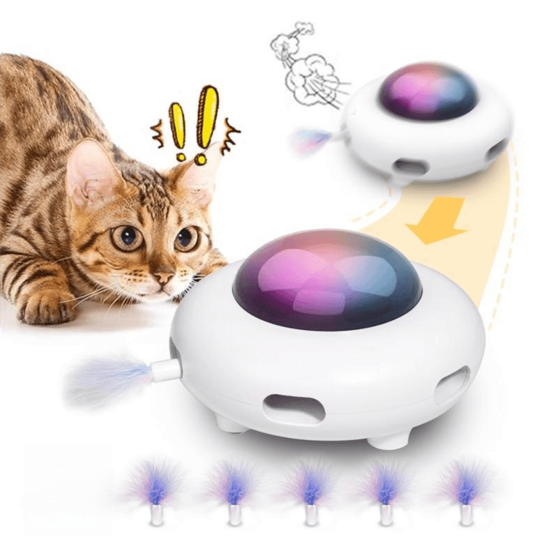 Smart Electric UFO Automatic Cat Toy - Self-Playing Teaser with 5 Rotating