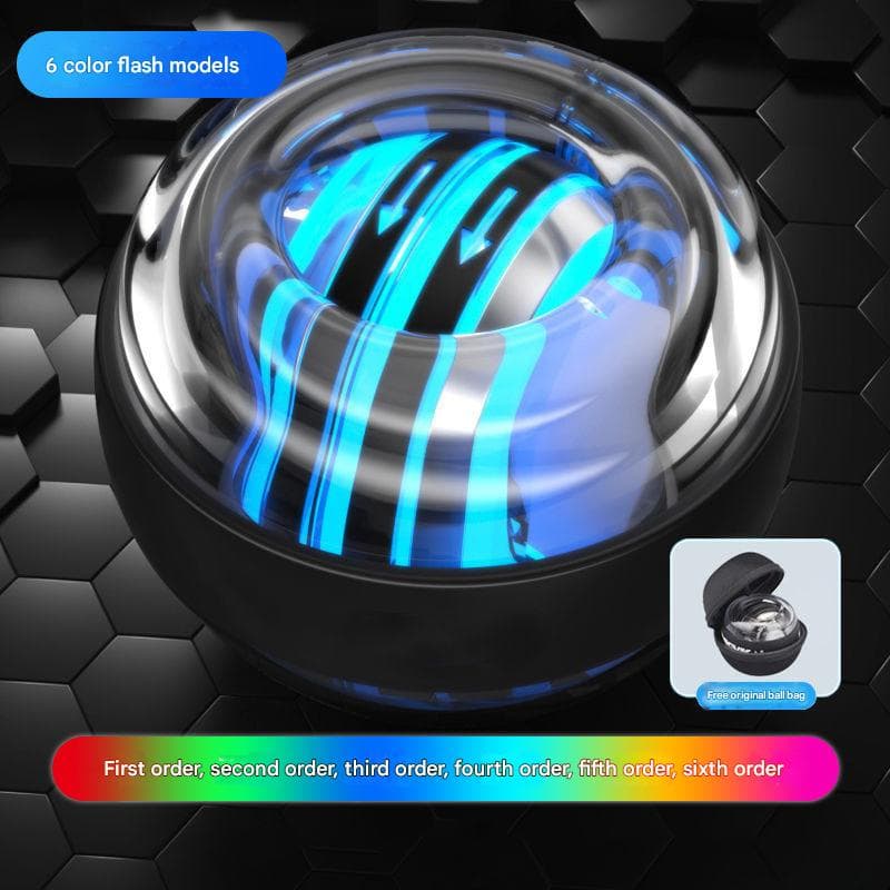 Black LED Gyro Ball Wrist Power Trainer with Digital Counter and Auto-Start