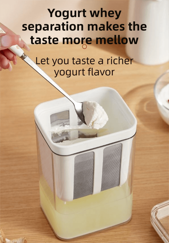White Greek Yogurt Strainer with Removable 304 Stainless Steel Fine Mesh