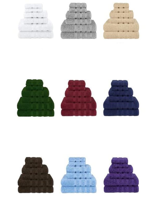 White 6-Piece Combed Cotton Towel Bale Set - Ultra Soft & Absorbent Bath