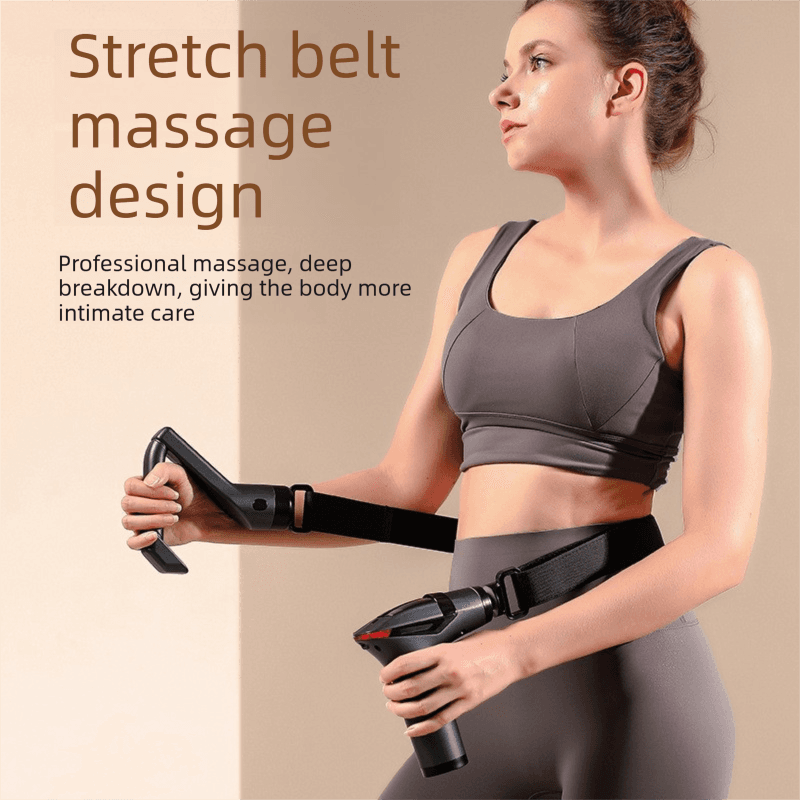 Yellow Professional Massage Gun with Extension Handle and Back Strap 12