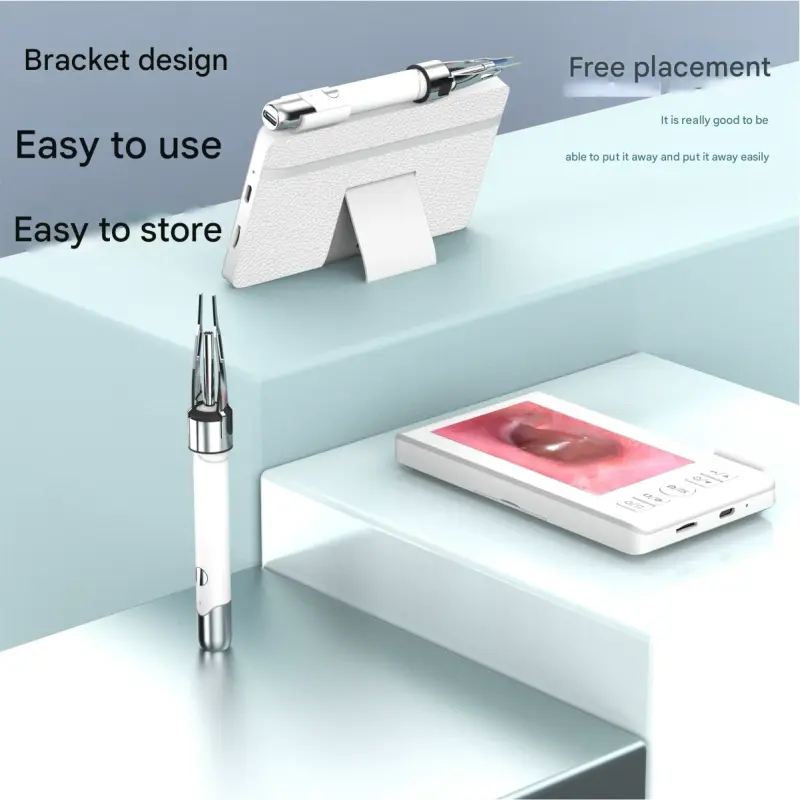 All-in-One Wireless Visual Ear Cleaner Kit with 4.3" IPS Display - White
