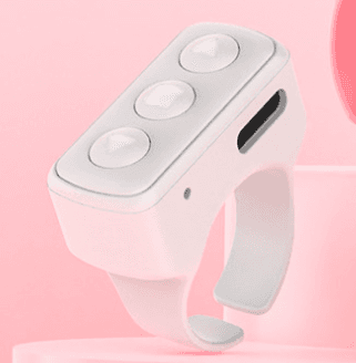 2-Piece White Bluetooth Video Controller - 3-Button Remote for TikTok
