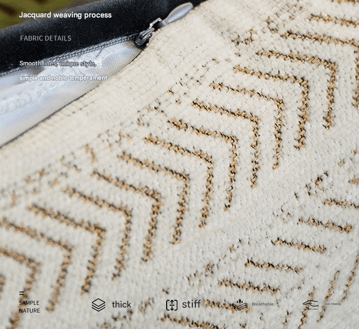 Black-white 45 × 45 cm 2-Piece Luxe Thick Chenille Herringbone - Black white