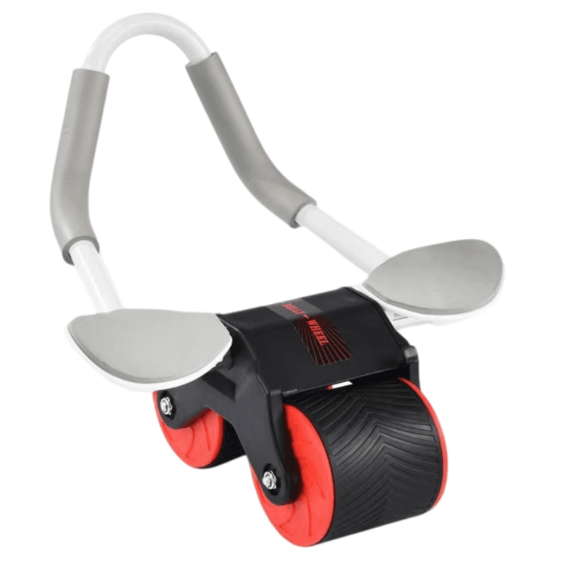 Red Multifunctional Abdominal Roller with Automatic Rebound - Core Strength