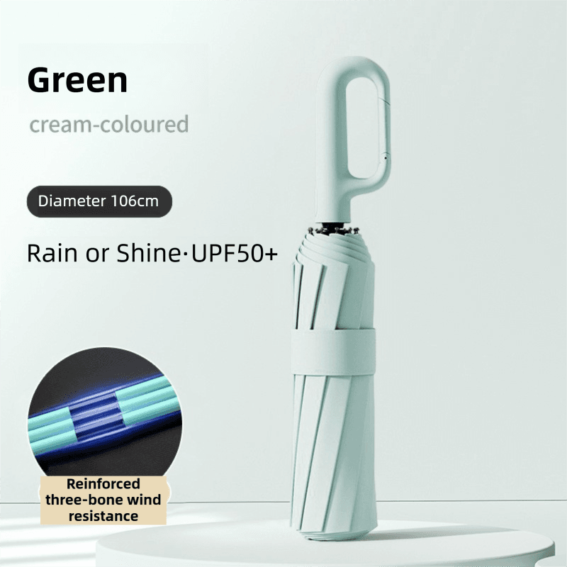 Green Heavy Duty Fully Automatic Carabiner Umbrella - Size 106 cm