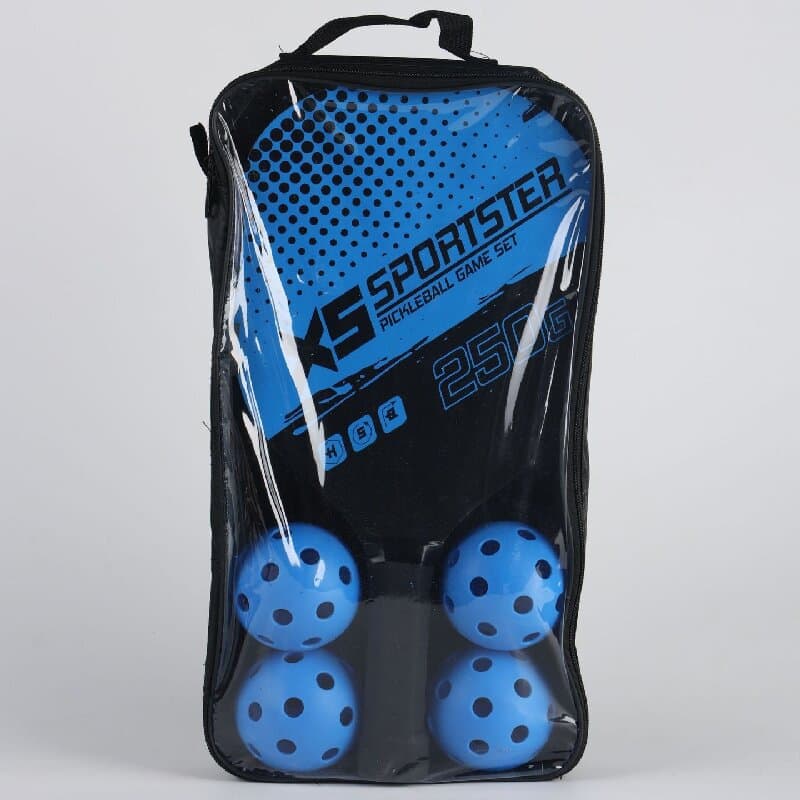 Blue Pickleball Paddles 2-Piece Set Lightweight Wood Rackets with 4