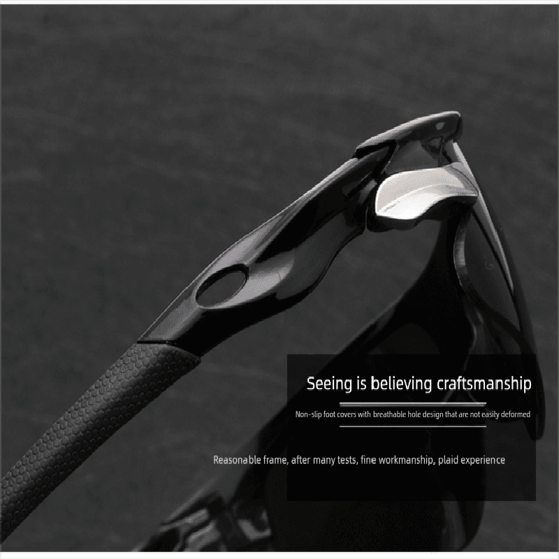 2-PCS Bright black-framed night vision Men's Sports Cycling Sunglasses