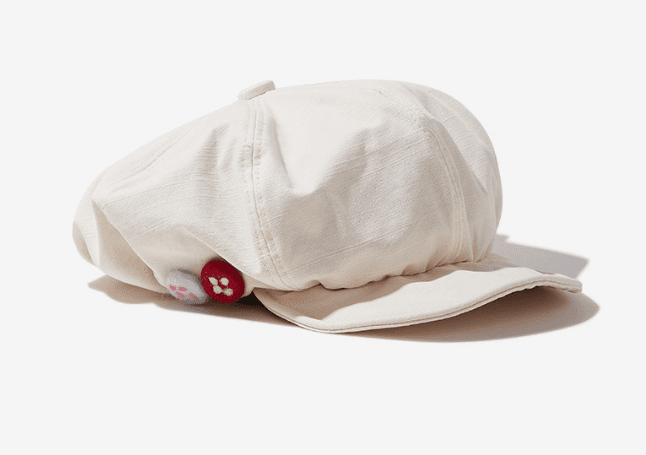 Women's Beige Newsboy Cap UPF50+ Sun Protection Cotton Blend Octagonal Beret