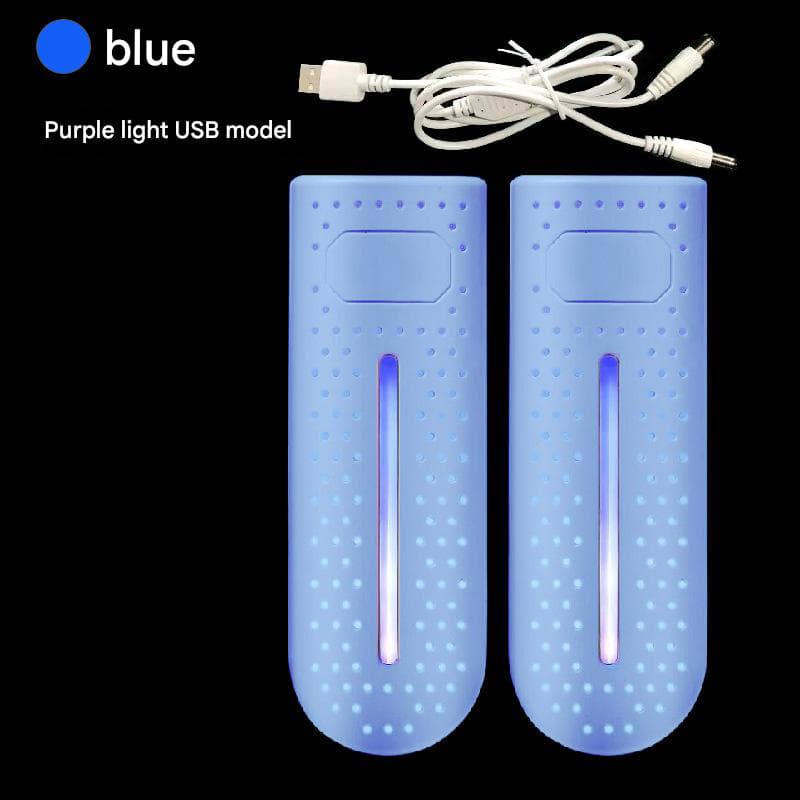 Blue Portable USB Shoe Dryer & Deodorizer - Constant Temperature Electric