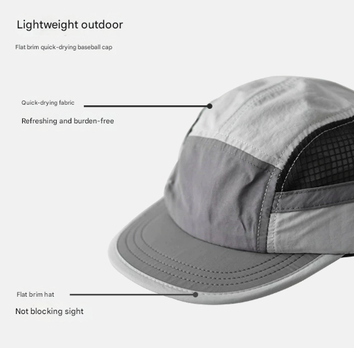 Black-grey UPF 50+ Quick-Dry Outdoor Sun Hat with Breathable - Black Grey