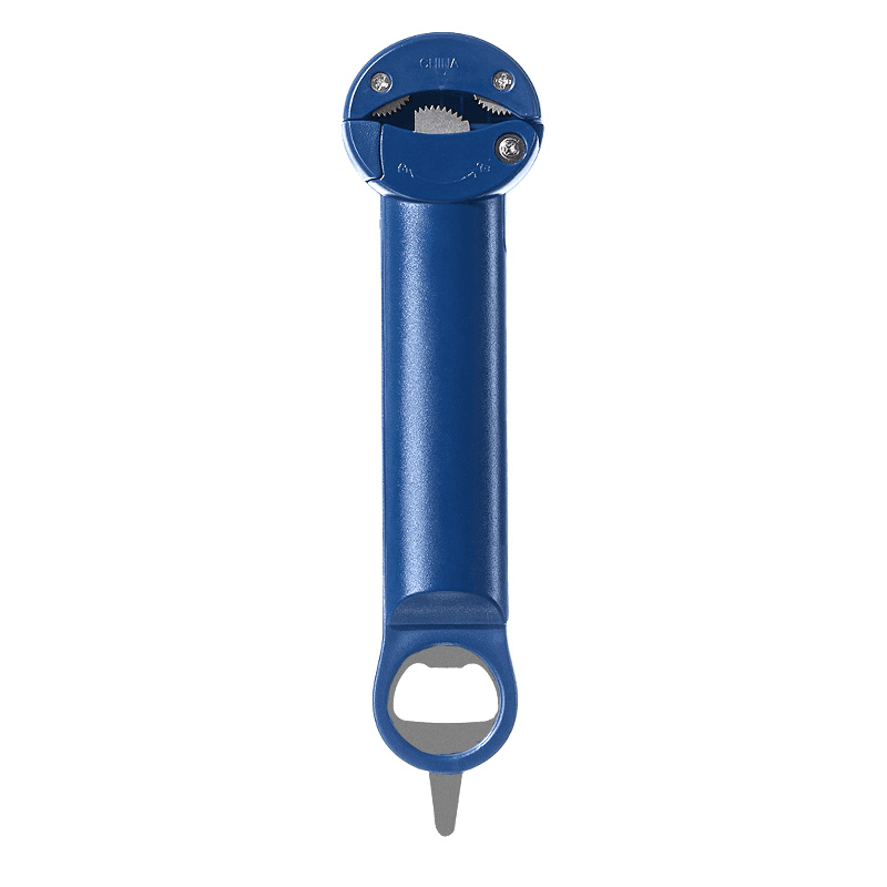 Blue Multi-Functional Adjustable Can and Bottle Opener - Heavy Duty Jar