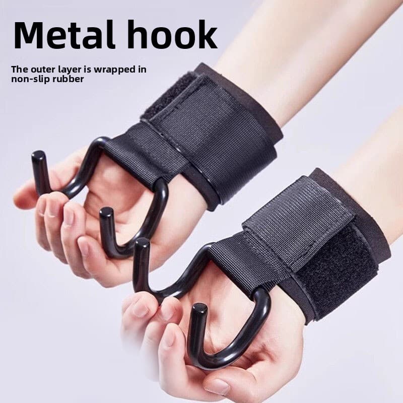 3-Pairs Black Heavy Duty Weightlifting Power Hooks for Deadlifts