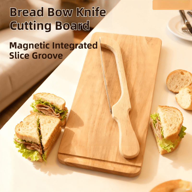 Portable Magnetic Bread Slicing Set: Serrated Toast Knife with Integrated
