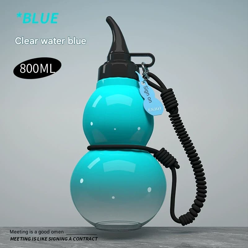 Unique Gourd-Shaped Sports Water Bottle - 800 ml Tritan Material - Blue