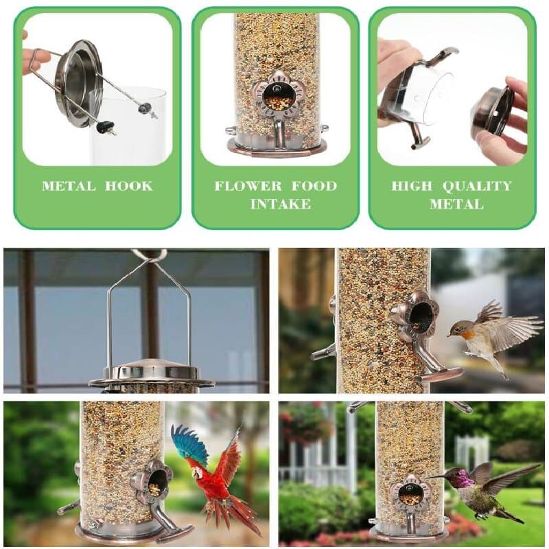 Hanging Metal Wild Bird Feeder Weatherproof Outdoor Garden Bird Food