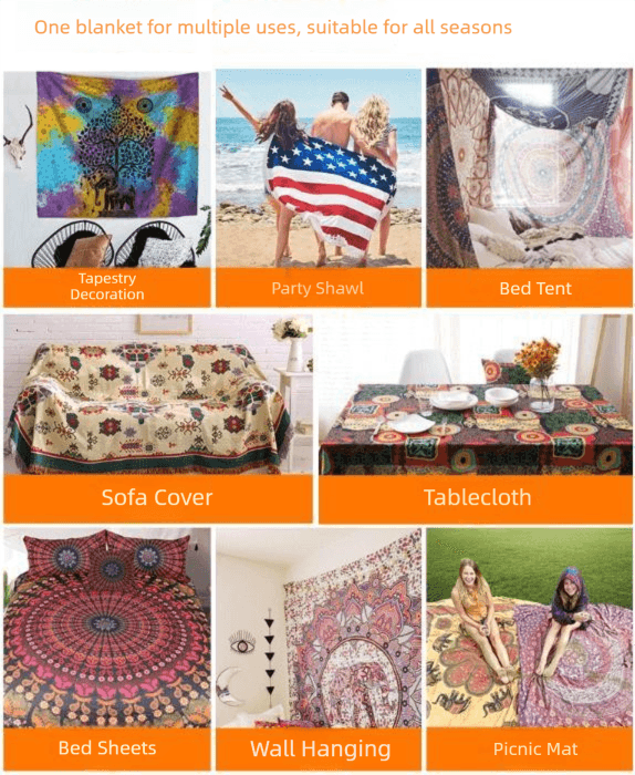 Sunset over a meadow Wall Tapestry 200 × 150 cm - Soft Plush Fabric Hanging
